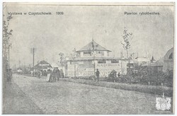 Wystawa w Częstochowie. 1909. Pawilon rybołówstwa. Fot. A. Piotrowski. Wydawnictwo Andrzeja Piotrowskiego (seria I)